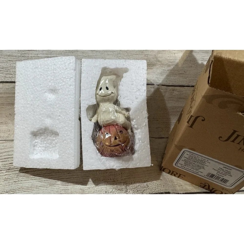 Jim Shore Mini Ghost and Pumpkin Figurine #6004329 New in Box Tb18